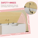 AIYAPLAY Toy Box For Kids, Toy Chest With Wheels And Safety Hinges, White