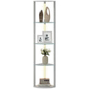HOMCOM LED Floor Lamp with Shelves, Dimmable Standing Lamp with Foot Switch