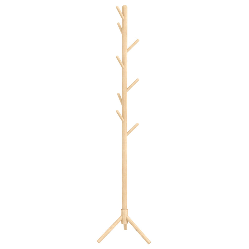 HOMCOM Coat Rack Bamboo Coat Stand With 8 Hooks For Handbags