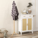 HOMCOM Coat Rack Bamboo Coat Stand With 8 Hooks For Handbags