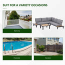 Outsunny 4 PCS Garden Furniture Conversation Set w/ Loveseat Table, Grey