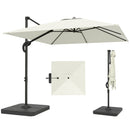 Outsunny 2.4 X 2.4 M Cantilever Parasol W/ Umbrella Weights, Cream White