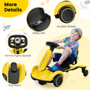 6V Electric Ride on Drift Car for Kids Aged 3-8 Years Old-Yellow