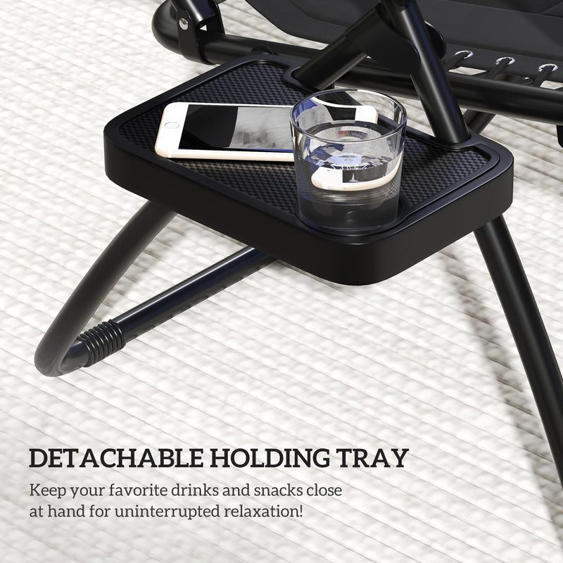 Outsunny 2 Pcs Zero Gravity Lounger Chair, Folding Reclining Chair