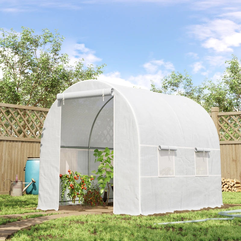 Outsunny Greenhouse Polytunnel 2.5 x 2 x 2 m - White