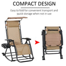Outsunny Folding Recliner Chair Outdoor Lounge Rocker Zero-Gravity Seat