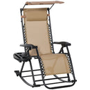 Outsunny Folding Recliner Chair Outdoor Lounge Rocker Zero-Gravity Seat