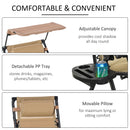 Outsunny Folding Recliner Chair Outdoor Lounge Rocker Zero-Gravity Seat