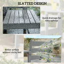 Outsunny Garden Loveseat, Embossed Wood Jack And Jill Garden Seat, Grey