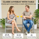 Outsunny Garden Loveseat, Embossed Wood Jack And Jill Garden Seat, Grey