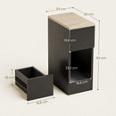 HOMCOM Bedside Tables Set of 2, Nightstands for Bedroom, Living Room, Black