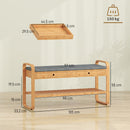 HOMCOM Shoe Bench with 2 Drawers Cushioned Seat 105 cm