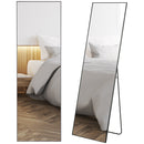 HOMCOM Full Length Mirror, Standing Or Wall-Mounted Dressing Mirror, Black