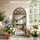 HOMCOM Large Arched Wall Mirror with 3-Piece and Tempered Glass