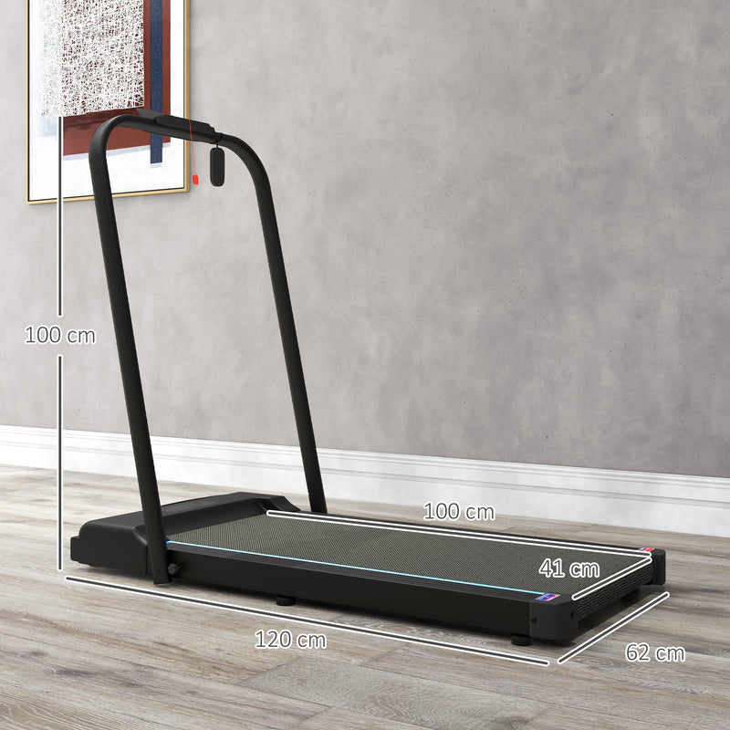 SPORTNOW 2.5HP Folding Treadmill Walking Pad W/ LED Display, No Assembly - Blue/Orange