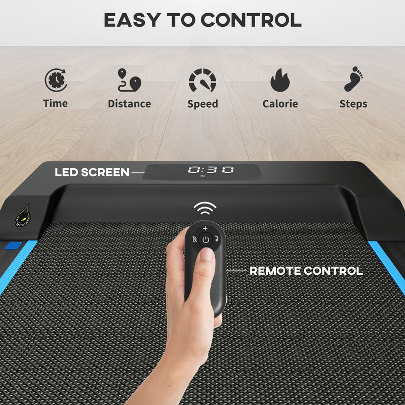 SPORTNOW 2.5HP Folding Treadmill Walking Pad W/ LED Display, No Assembly - Blue/Orange