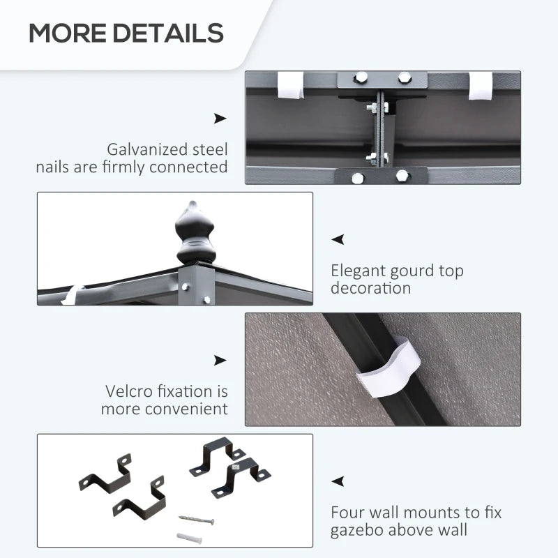 Outsunny  Awning   3m x 3m - Grey