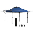 Outsunny 3 x 3(m) Pop Up Gazebo, Instant Shelter with Extend Dual Awning, Blue