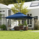 Outsunny 3 x 3(m) Pop Up Gazebo, Instant Shelter with Extend Dual Awning, Blue