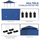 Outsunny 3 x 3(m) Pop Up Gazebo, Instant Shelter with Extend Dual Awning, Blue