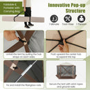 6-sided Pop-up Gazebo Tent Instant Setup Screen House Hub Tent-Coffee