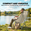 Outsunny Camping Chair Portable With Side Pocket Khaki