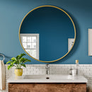 Cottonfy UK Round Bathroom Framed Mirror Wall Hanging