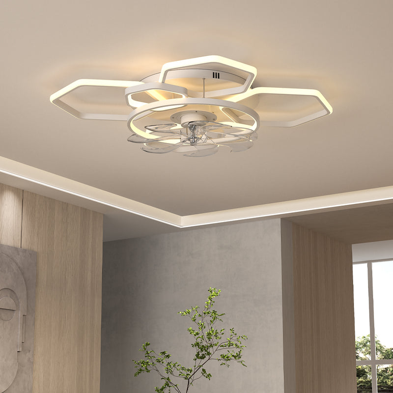Cottonfy UK Geometrical Ceiling Mount LED Fan Light