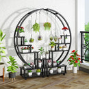 Breeins 2pcs Half-Moon-Shaped Plant Stand Display Shelf with Wheels