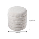 Livingandhome Beige Upholstered Round Storage Ottoman