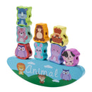Kidkid Wooden Animals Stacking Toys Balance Block Game for Toddlers
