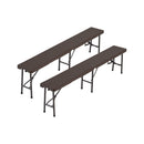 Breeins Set Of 2 Rattan Plastic Outdoor Folding Bench
