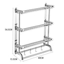 Lifeideas 3-Tier Stainless Steel Bathroom Storage Shelf Wall-Mounted Toilet Organiser