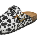 Closed-Toe Slip-On Mules Sandals - Cow Print