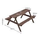 Breeins Solid Wood Rectangle Picnic Table and Bench Set