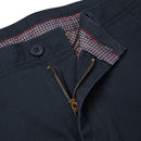 Navy Blue Cotton Twill Straight Leg Trousers