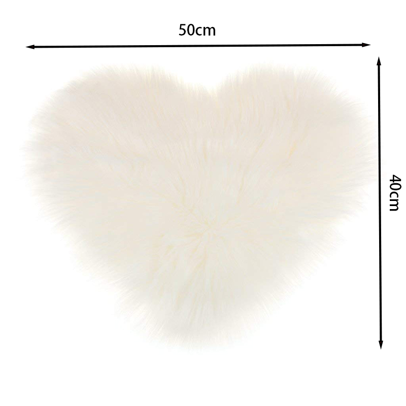 Lifeideas Heart Shaped Super Soft Shaggy Area Rug White