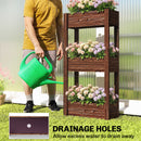 Outsunny Tiered Wooden Raised Planter, Raised Garden Bed on Legs