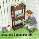 Outsunny Tiered Wooden Raised Planter, Raised Garden Bed on Legs