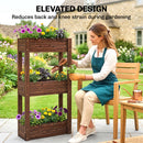 Outsunny Tiered Wooden Raised Planter, Raised Garden Bed on Legs