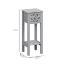 HOMCOM Bedside Table Set, End Table Set with Drawer and Storage Shelf, Grey