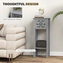 HOMCOM Bedside Table Set, End Table Set with Drawer and Storage Shelf, Grey