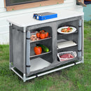 Breeins Camping Kitchen Table Portable Cabinet