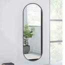 Livingandhome Modern Oval Metal Full Length Wall Mirror Black
