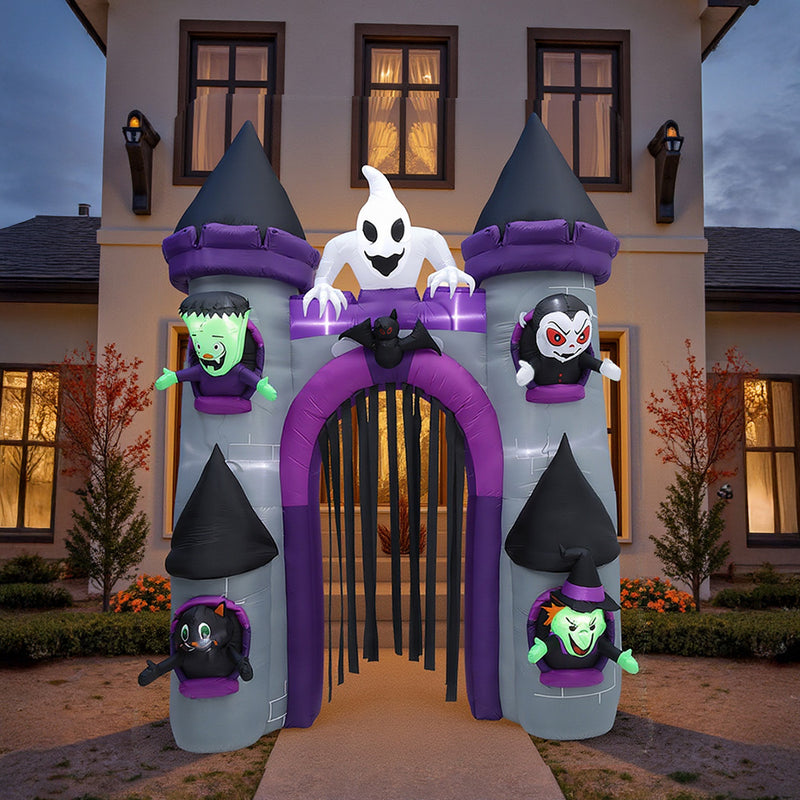 Halloween Lighted Haunted Castle Arch Inflatable