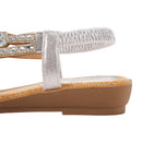 T-Strap Flat Summer Sandals - Silver