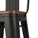 Livingandhome 4 PCS Vintage Metal Bar Stools