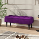 Livingandhome Purple Velvet Upholstered Storage Bench