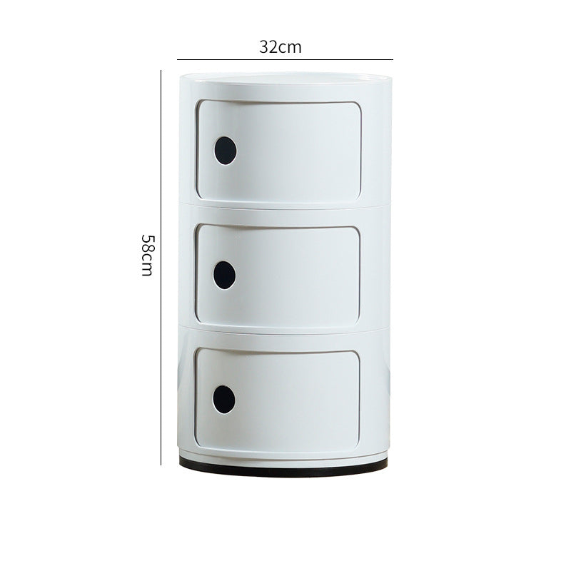 Livingandhome Cylindrical Plastic Storage Drawer Unit