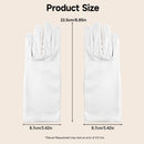 Elegant Short Satin Gloves White